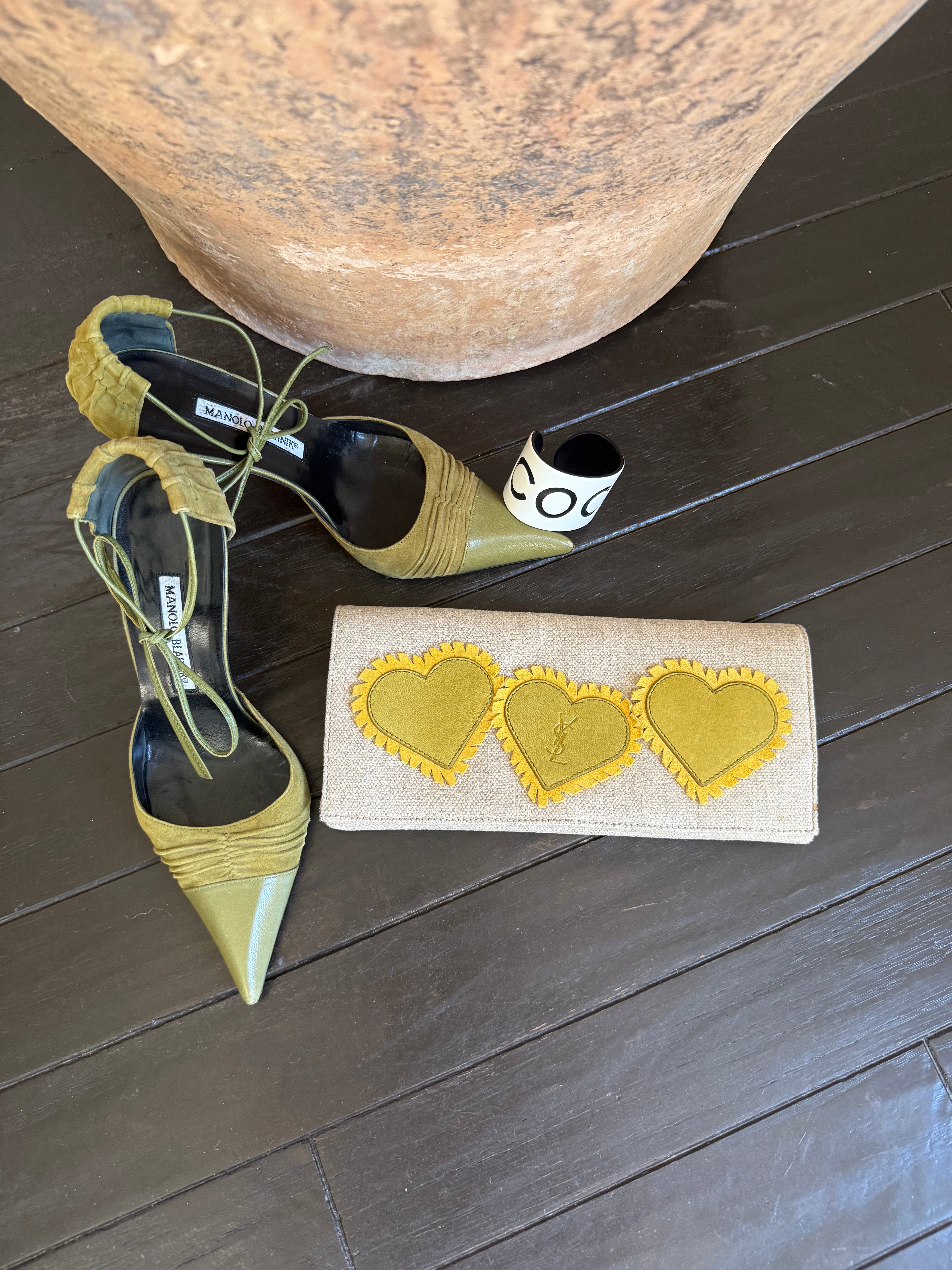 Yves Saint Laurent heart clutch