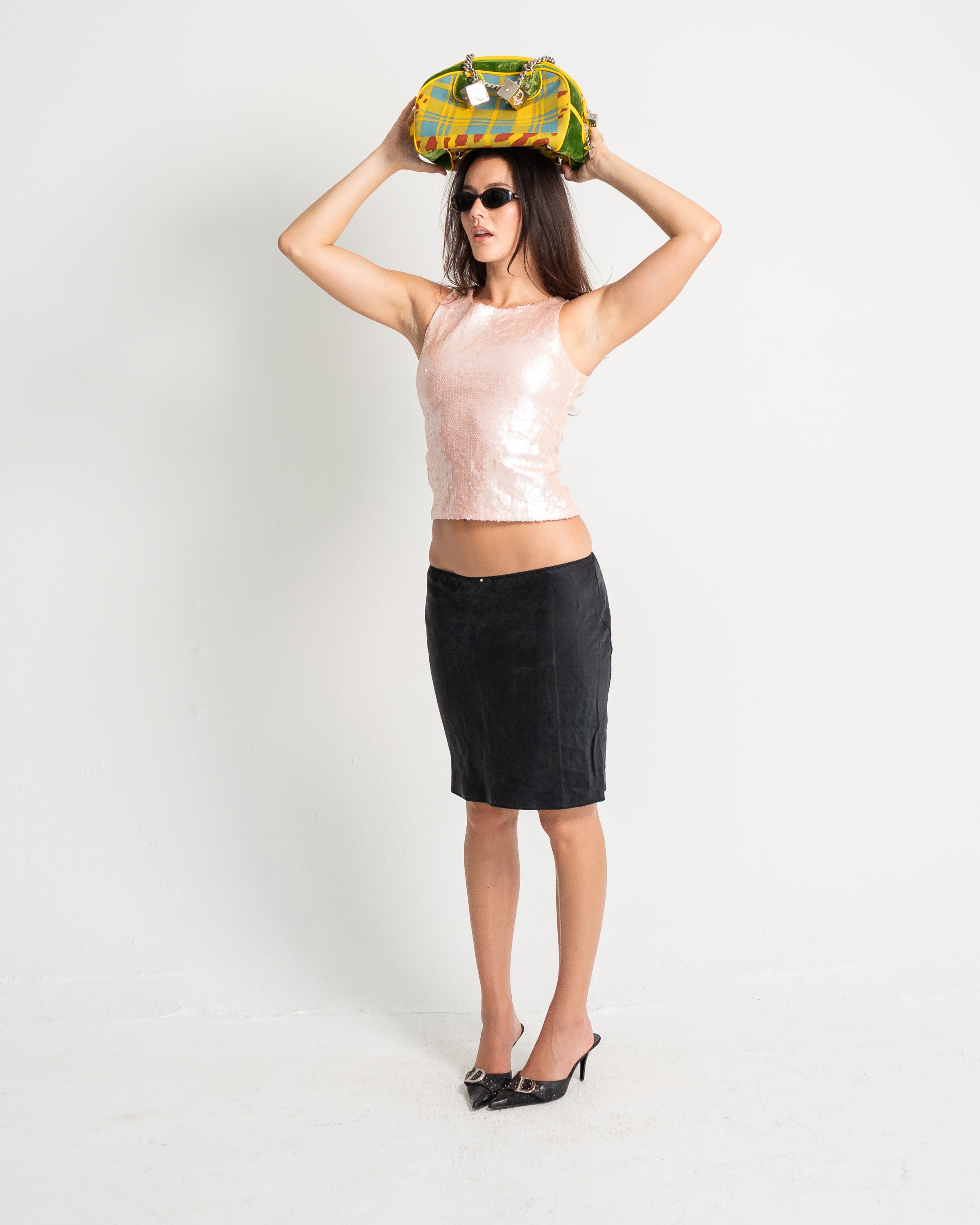 Oscar de la Renta Crew Neck Sequins Top