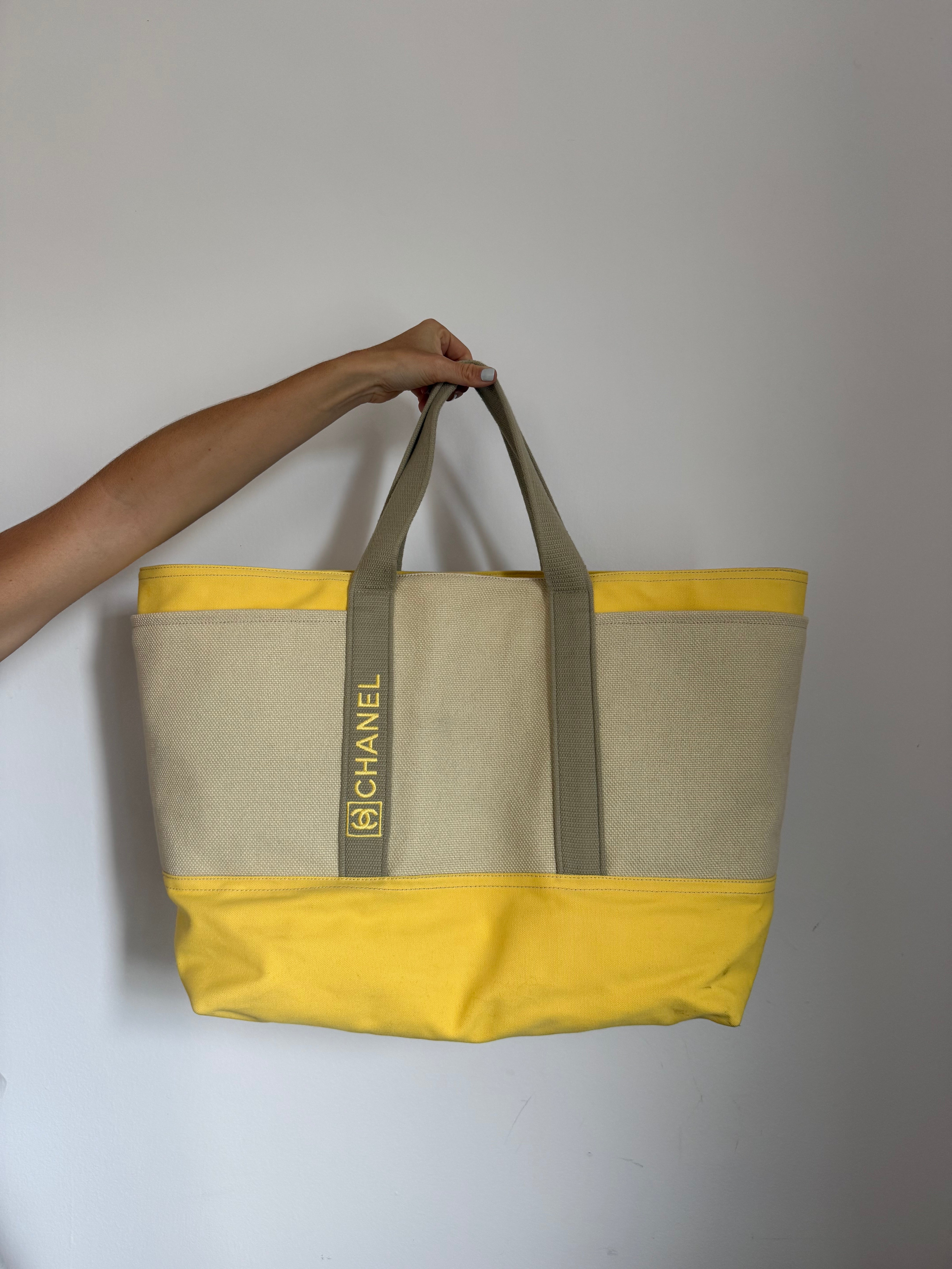 Chanel Large Sport Linge Canvas Tote
