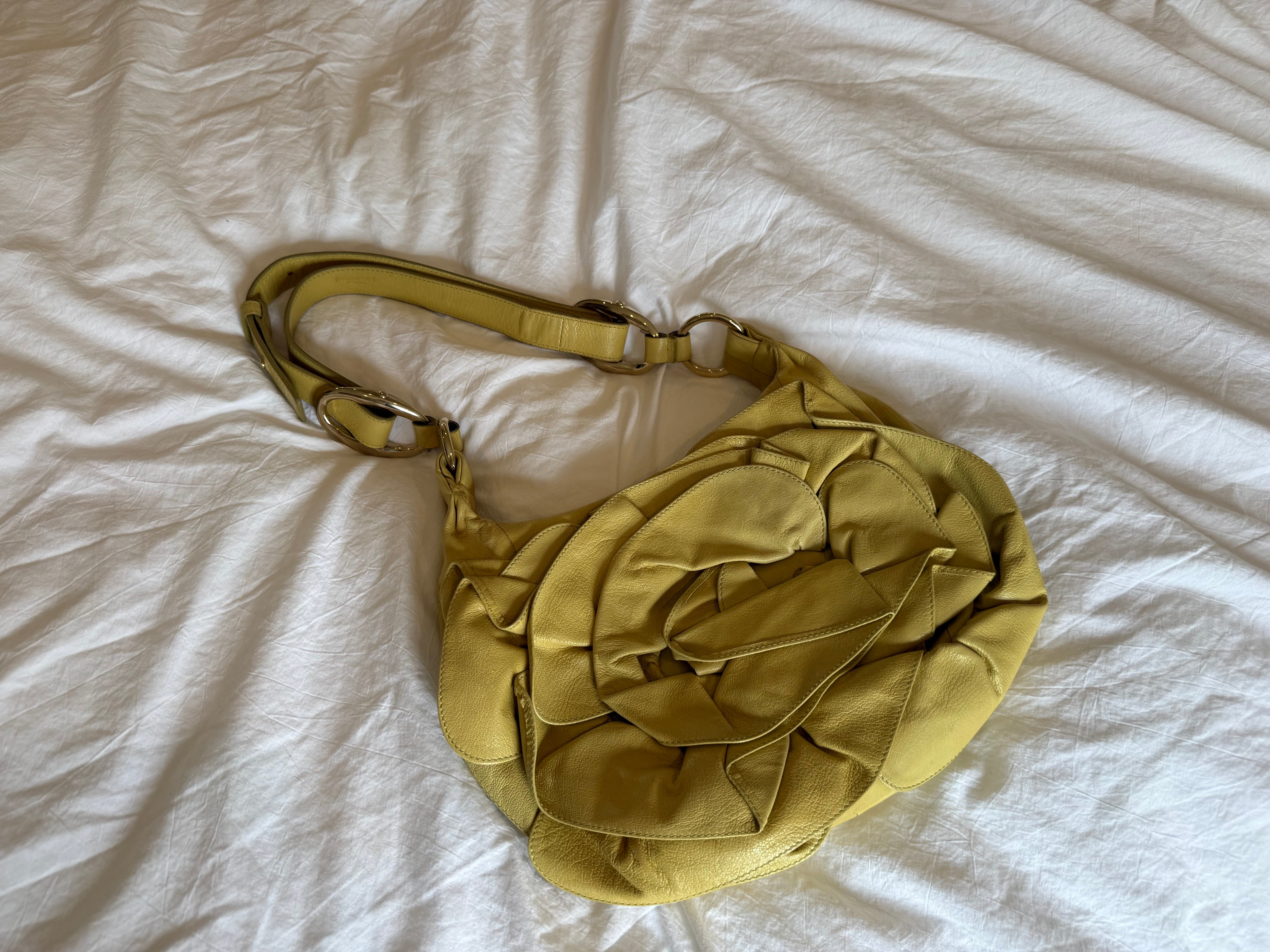 Yves Saint Laurent leather flower bag